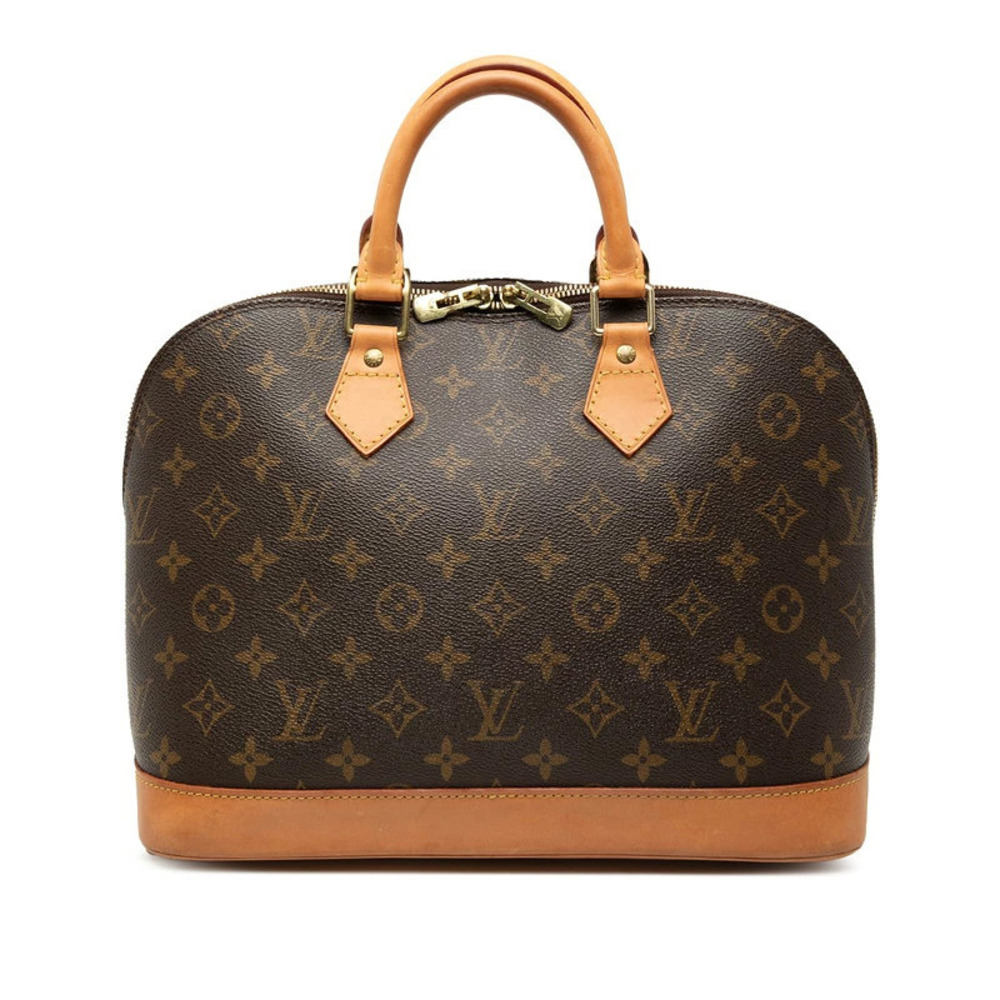 Louis Vuitton Monogram Alma Handbag Brown Leather
